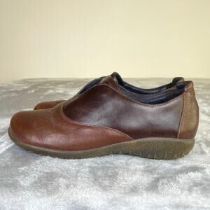 NAOT Handmade Womens Shoes Sz 9.5 Chunky Genuine Leather Cottage Folk Boho